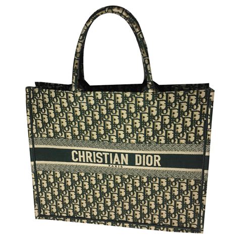 green Dior tote